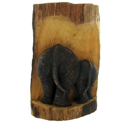 Handcarved Teak Elephant Derrier Tush (CLB-923)