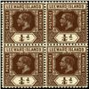 Image 1 : 1912 Leeward Isl 1/4p George V Block of 4 (STM-0516)