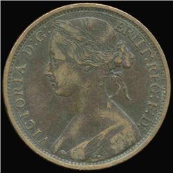 1862 British Victoria Penny XF+ (COI-7207)