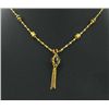 22k Gold Vermeil & Blue Enamel Necklace 16" (JEW-1985)