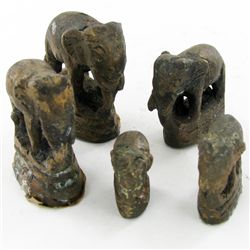 Bronze Thai Elephant Opuim Weight Set (ANT-1866)