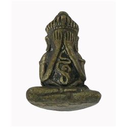 Vintage Thai Bronze Buddha Amulet (ANT-1242)