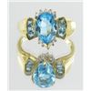 3.6ct Blue Topaz & Diamond 10k Gold Ladies Ring (JEW-1679)
