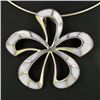 106twc Sterling MOP Plumeria Pendant (JEW-3634)