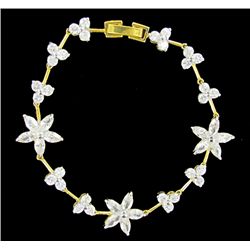 50twc Lab Diamond 22k Gold Vermeil Bracelet (JEW-2348)