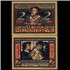 1921 2 Mark Munster Germany RARE Crisp Unc Note (COI-3723)