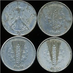 1948-52 Germany 10pf XF/AU 4Pcs (COI-9874)