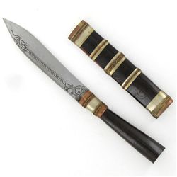 Tibet Handcarved Rosewood/Steel Knife & Scarab (CLB-866)