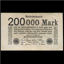 1923 Germany 200000 Mark Note Hi Grade (CUR-05742)