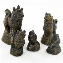 Bronze Thai Fu Dog Opuim Weight Set (ANT-1865)