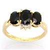 2.39Ct Natural Black Sapphire & Diamond 9K Ring (JEW-9028X)