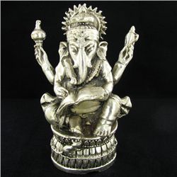 India Nickel Plated Ganesh Temple Piece (CLB-878)