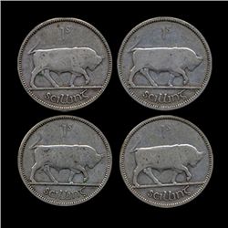 1937 Ireland 1s Silver Lot of 4 RARE Date (COI-7368)