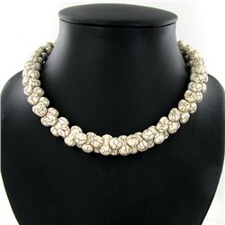 410ct Howlite Bead Necklace (JEW-3554)