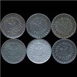 1917 Germany 10pf VF/XF 7Pcs (COI-9857)