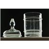 Image 3 : GLASS CANISTER AND VASE.
