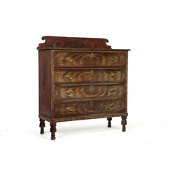 DECORATED SHERATON CHEST OF DRAWERS.