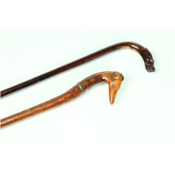TWO FOLK ART CANES.