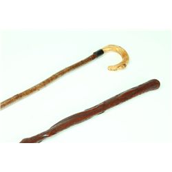 TWO FOLK ART CANES.