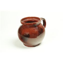 REDWARE BEAN POT.
