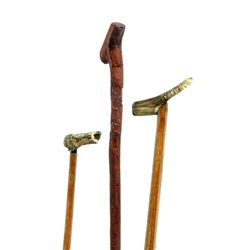 THREE FOLK ART CANES.