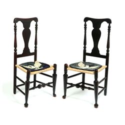 PAIR OF QUEEN ANNE SIDE CHAIRS.