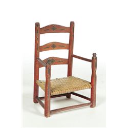 DECORATED CHILD'S ARMCHAIR.