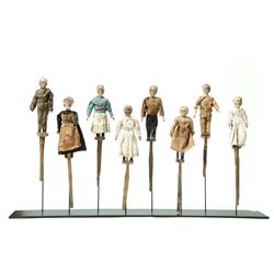 SET OF EIGHT PUPPETS.