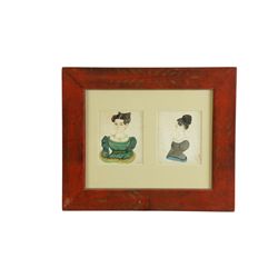 TWO PORTRAITS OF ADELIA LAMBERT BY PETER LACRIENT (NEW YORK, EARLY 19TH CENTURY).