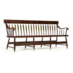 DECORATED WINDSOR SETTEE.