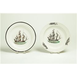 TWO TRANSFERWARE PLATES.