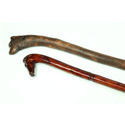 TWO FOLK ART CANES.