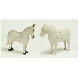 TWO FOLK ART HORSES.