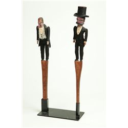 PAIR OF FOLK ART PUPPETS.