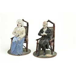 PAIR OF FOLK ART NODDERS.