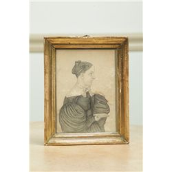 PORTRAIT OF A WOMAN BY J.M. CROWLEY (AMERICAN, 1ST HALF-19TH CENTURY).