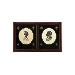 PAIR OF SILHOUETTES OF KENTUCKY GOVERNOR JOSEPH AND PEGGY DESHA BY THOMAS EDWARDS (MASSACHUSETTS, 17