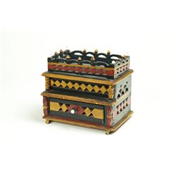 FOLK ART SEWING CADDY.