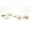 Image 1 : FIVE HANDLELESS CUPS AND SAUCERS.