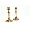 Image 2 : THREE BRASS CANDLESTICKS.
