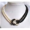 Image 1 : MWF978 GORGEOUS 6-7MM TAHITIAN BLACK WHITE PEARL NECKLA