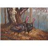 Image 1 : MWF1383Q 5x7 Oil on Board Depiciting Wild Turkey Scene