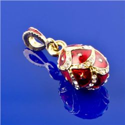 Red Enameled Faberge Pendant