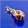 Image 1 : Red Enameled Faberge Pendant