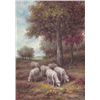 Image 1 : MWF1383Z 5x7 Oil on Board Depiciting Sheep Pasture Scen