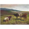 Image 1 : MWF1383S 5x7 Oil on Board Depiciting Cow & Pasture Scen