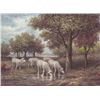 Image 1 : MWF1383AA 5x7 Oil on Board Depiciting Sheep Pasture Sce