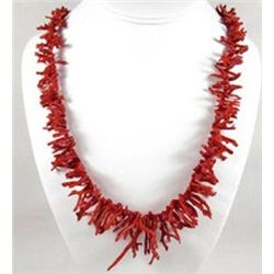 MWF1241 - Stunning Natural Red Branch Coral Necklace