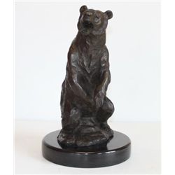 Striking Bronze Sculpture Grizzly Bear