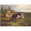 Image 1 : MWF1383F 5x7 Oil on Board Depiciting Cow & Pasture Scen